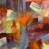 Mixed media abstract painting. 
